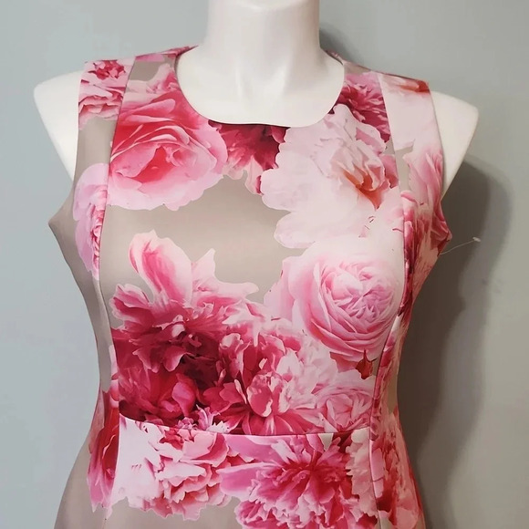 Calvin Klein Tan & Pink Floral Dress - Picture 3 of 14